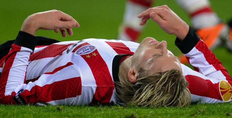 Målløs. Svenskeren Ola Toivonen er topscorer for PSV Eindhoven, men mod Ajax blev der ikke scoret. 