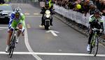 Afgørelsen. Afstanden var ikke stor, da Ivan Basso besejrede Fabio Duarte. 