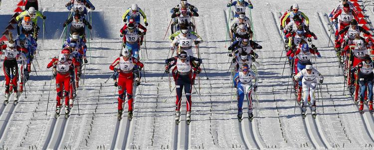 spor. Feltet sendes afsted i dagens 30 kilometer langrend for kvinder. 