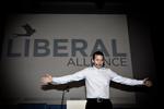 Peptalk. Der godt humør og højtravende ord fra Liberal Alliances leder. 