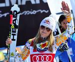 dronning. Amerikanske Lindsey Vonn sikrede sig i dag World Cup-trofæet i styrtløb for fjerde år i træk. 