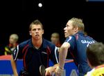 generationsskiftet. På bekostning af et par tidligere mestre er doublemakkerne Jonathan Groth (tv.) og Kasper Sternberg i semifinalerne ved DM. 