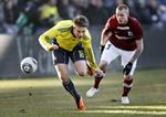 afbrænder. Trods to gode muligheder fik Nicolai Agger ikke scoret for Brøndby. 