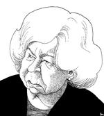 Møgsag. Sagen om de palæstinensiske statsløse kostede Birthe Rønn Hornbech ministerposten. Tegning: Anne-Marie Steen Petersen. 