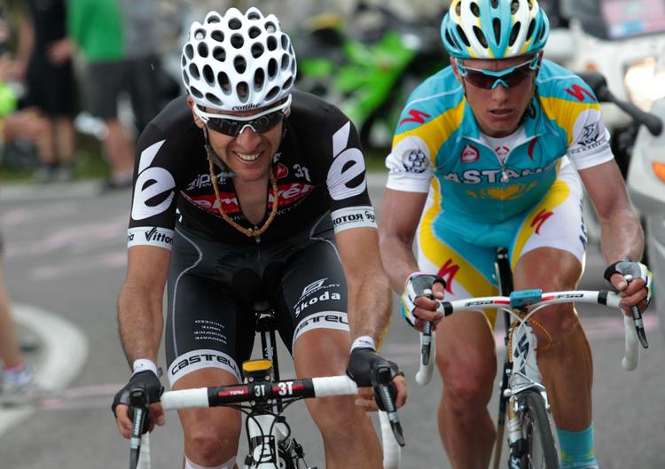 frontfigur. Carlos Sastre (tv.) forlader Cervélo Test Team efter denne sæson. Arkivfoto. 