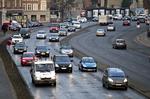 Trafik. På Åboulevarden i København var der her til morgen - som sædvanligt - godt med trafik. 