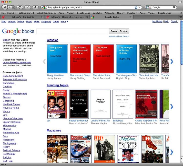 Googleforliget. Forlæggerforeningen har før kritiseret, at Google uden tilladelse kan vise alle de bøger, de har skannet fra amerikanske biblioteker. 