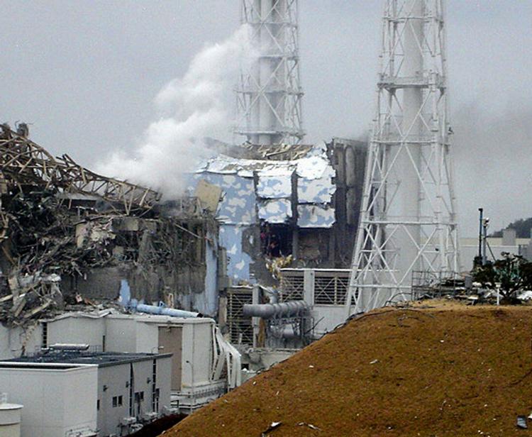Den ødelagte reaktor nr. 4 på atomkraftværket Fukushima. 