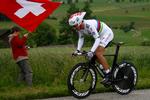 favorit. Fabian Cancellara i tidskørslen i Schweiz Rundt i juni, hvor schweizeren kørte i VM-trøjen, som han nu kan generobre. Arkivfoto. 