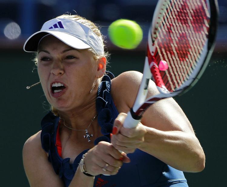 Videre. Caroline Wozniacki har spillet sig videre til semifinalen i tennisturneringen i Indian Wells. 