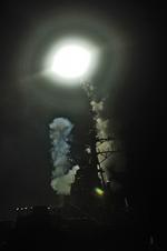 missil. Destroyeren USS Barry affyrer et tomahawk-missil modLibyen fra sin placering i Middelhavet. 