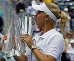 Stime. Turneringssejren i Indian Wells var Caroline Wozniackis anden i denne sæson, hvor hun har vundet 19 af 22 kampe. 