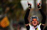 Vinder. HTC-Highroad's Gatis Smukulis triumferede på 1. etape af Volta ao Catalunya. 