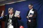 Birthe Rønn Hornbech when she handed the reins of the Integration Ministry over to Søren Pind in a reshuffle that removed her from the cabinet. Archive. 