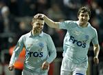Scoring. SønderjyskEs Kenneth Fabricius efter 1-0 målet i superligakampen mod FC Midtjylland på Haderslev Stadion 