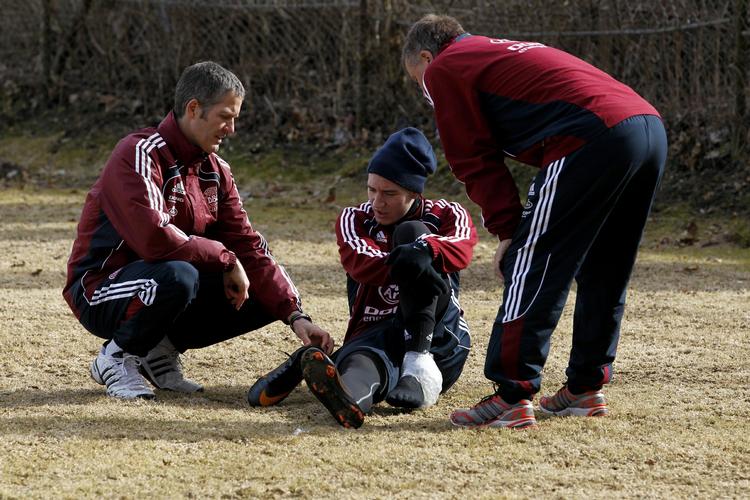 skadet. Det er usikkert om den danske angriber kan spille mod Norge på lørdag. 