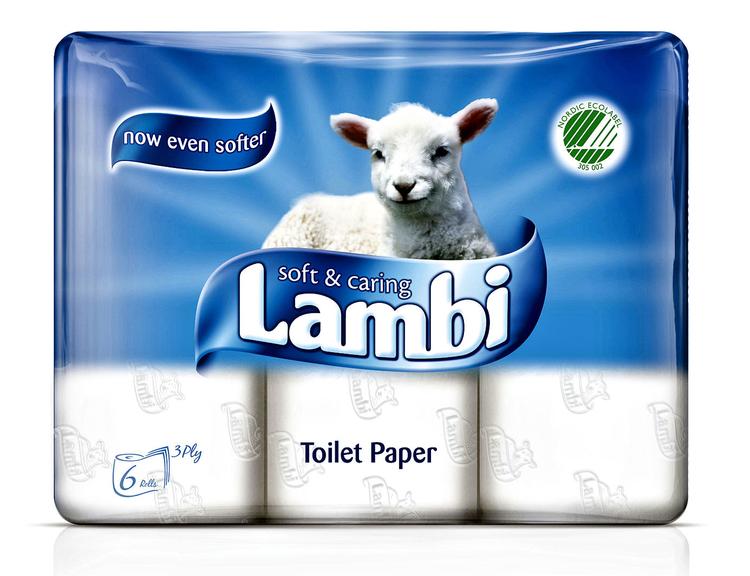 Tørret. Pakken fra Lambi indeholder 6 ruller toiletpapir. Foto: Lambi 