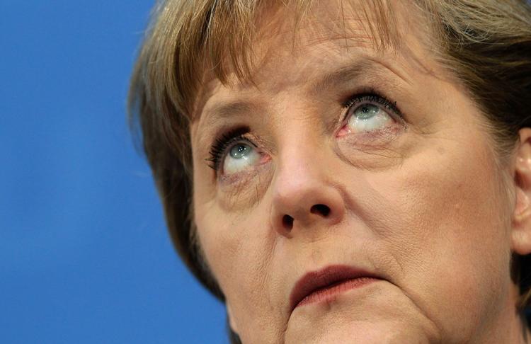 Nedtur. Den tyske forbundskansler Angela Merkel må se sit parti CDU få drøje hug af vælger i Badem-Württemberg. 