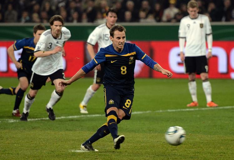 sejrsmålet. Et straffespark af  Luke Wilshere sikrede Australien sejren over Tyskland. 