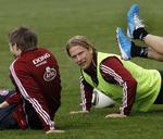 Fodboldlandsholdet træner i Slovakiet