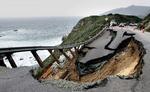 JORDSKRED. Dele af Highway 1 syd for San Francisco vil formentlig være lukket en måned frem. 