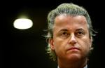 Anklaget. Gert Wilders i retten i dag. Næste retsmøde er berammet til 13. april, hvor han står anklaget for at udtale sig nedsættende om muslimer. 
