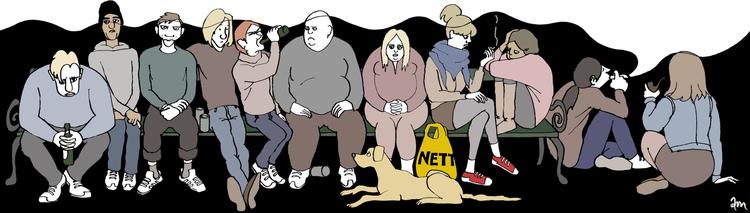 Tema. Politiken og politiken.dk sætter fokus på 'ungebomben' - de mange unge, som ikke får en uddannelse og har udsigt til en svær fremtid. Tegning: Anne-Marie Steen Petersen 