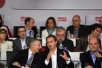 Slut. Jose Luis Zapatero (forrest i midten) på dagens møde i Socialistpartiet, hvor han bekendtgjorde, at han ikke opstiller ved valget næste år. 