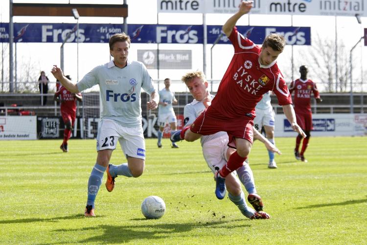 Dobbelt. Det var første gang Andreas Laudrup (t.h.) scorede for FC Nordsjælland i denne sæson. 