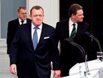 Regeringstop. Lars Løkke Rasmussen og Lars Barfoed på vej ind til at præsentere regeringens nye store plan. 