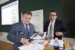 Finance Minister Claus Hjort Frederiksen and Economy and Trade Minister Brian Mikkelsen. Archive. 