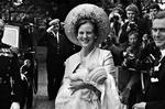 Tronfølgeren Prinsesse Margrethe og Prins Henrik ankommer til Prins Frederiks barnedåb i Holmens Kirke i 1968 