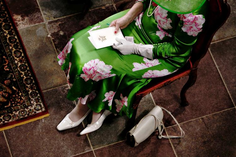 Farmor Dronning Margrethe mødte op i denne kjole. 