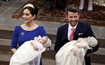 Døbt. Kronprinsparret  med tvillingerne  Vincent Frederik Minik Alexander og Josephine Sophia Ivalo Mathilda. 