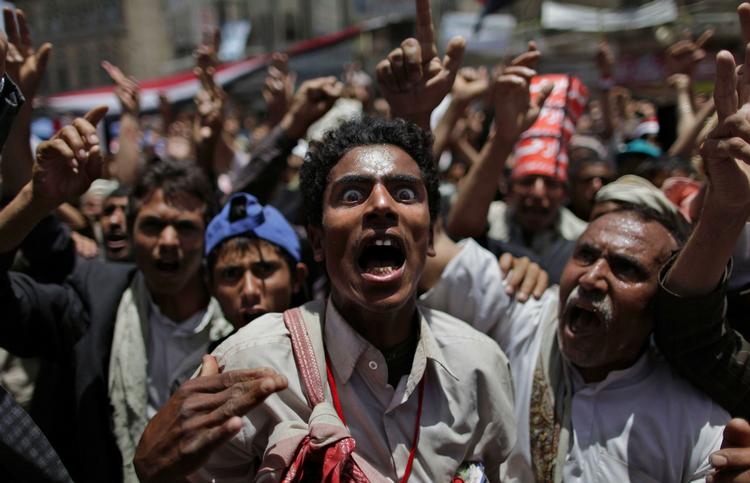 Protester. Igen i dag er Sanaa i Yemen fyldt med utilfredse demonstranter. 