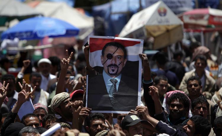 PROTEST. Over store dele af Yemen har der igen i dag været demonstrationer. 