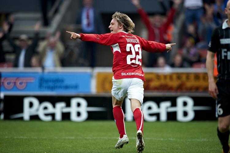 Matchvinder. Martin Svensson scorede kampens eneste mål, da Silkeborg hjemme slog Sønderjyske. 