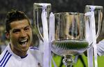 Helt. Christiano Ronaldo blev kampens eneste målscorer, da Real Madrid vandt den spanske pokalturnering. Senere blev pokalen ødelagt. 