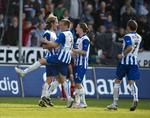 involveret. Esbjergs Tim Janssen (tv) scorede det første mål efter oplæg fra Jesper Lange (nummer to fra venstre), som var med i alle kampens tre mål. 