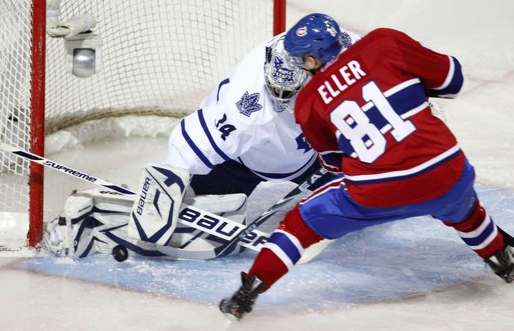Småskadet. Lars Eller og Montreal tabte i nat i forlænget spilletid og dermed med 4-3 i kampe mod Boston. 