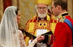 Bryllup. Prins William og Kate Middleton blev viet af ærkebiskoppen af Canterbury, Rowan Williams. Arkivfoto. 