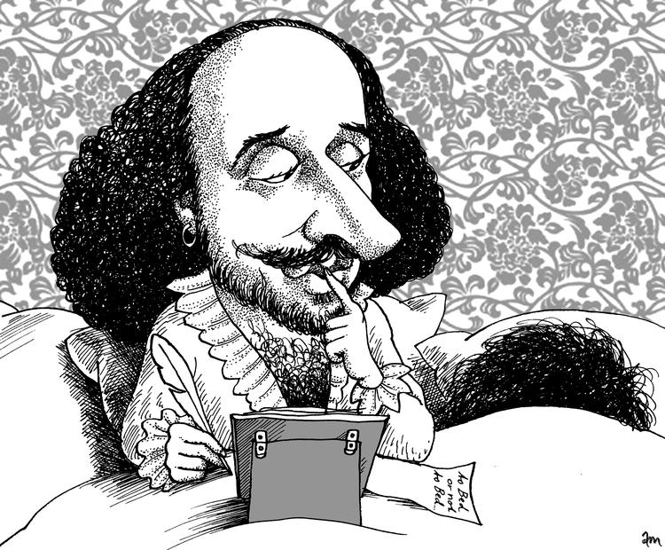 alsidig. Niels Brunse øser fra sin store viden om emnet og præsenterer både sagligt og sjovt flere forskellige syn på Shakespeares seksualitet. Tegning: Anne-Marie Steen Petersen 