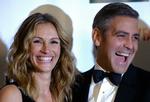 Kollegaen Julia Roberts sammen med George Clooney ved en filmfest i Beverly Hills fem år siden. 