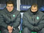 afsked. Efter lang og tro tjeneste, der den seneste tid er foregået på bænken, er Daniel Jensen (th.) snart forhenværende i Werder Bremen. 