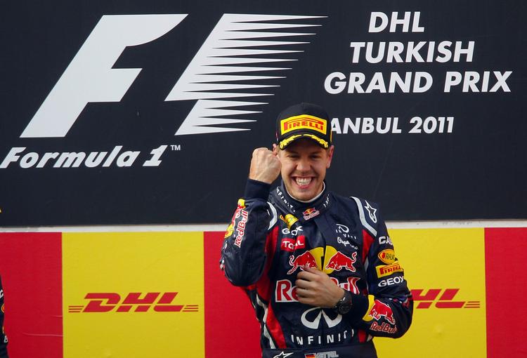 suveræn. Tre ud af fire Formel 1-løb i 2011 har givet sejr til Sebastian Vettel. 