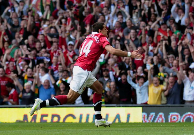 1-0. En dyb stikning til Javier Hernandez, og så førte Manchester United i første minut. 