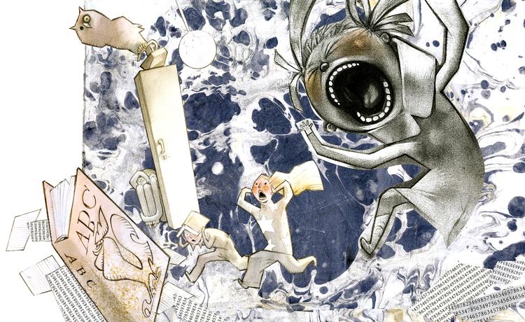 OPRØR. Gro Dahle og Svein Nyhus' 'Silkesød' har modtaget flere priser, er trykt i adskillige oplag hjemme i Norge og er solgt til flere andre lande. Nu udkommer den heldigvis også i Danmark. Illustration fra bogen 