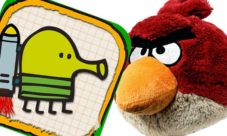 To af tidens hotte betalingsapps: Doodle Jump og Angry Birds. 