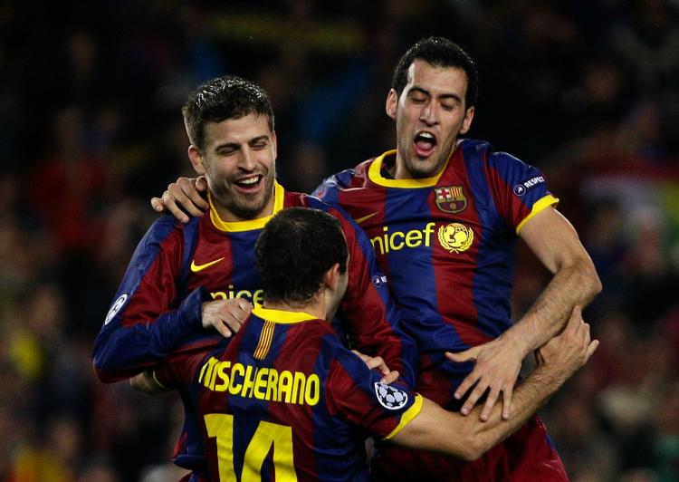 ANKLAGET. Barcelonas Sergio Busquets (tv) kan risikere at blive udelukket for Champions League-finalen. 