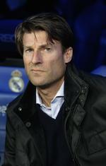 Michael Laudrup på Bernabeu inden hans eget hold Mallorca spillede mod Real Madrid 23. januar. 